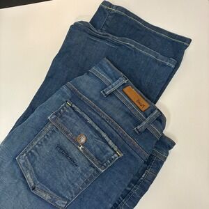 Yanuk Women Worker Classic Blue Denim Jeans Bootcut Flare Cotton Party Y2K USA